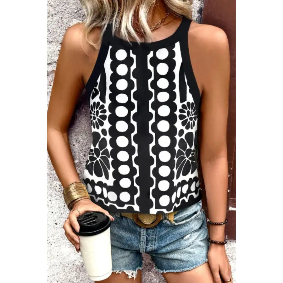 Geometric Sleeveless Tank Top