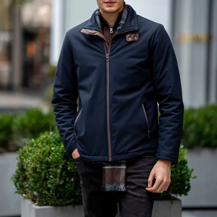 Slim Fit Zip Front Casual Jacket