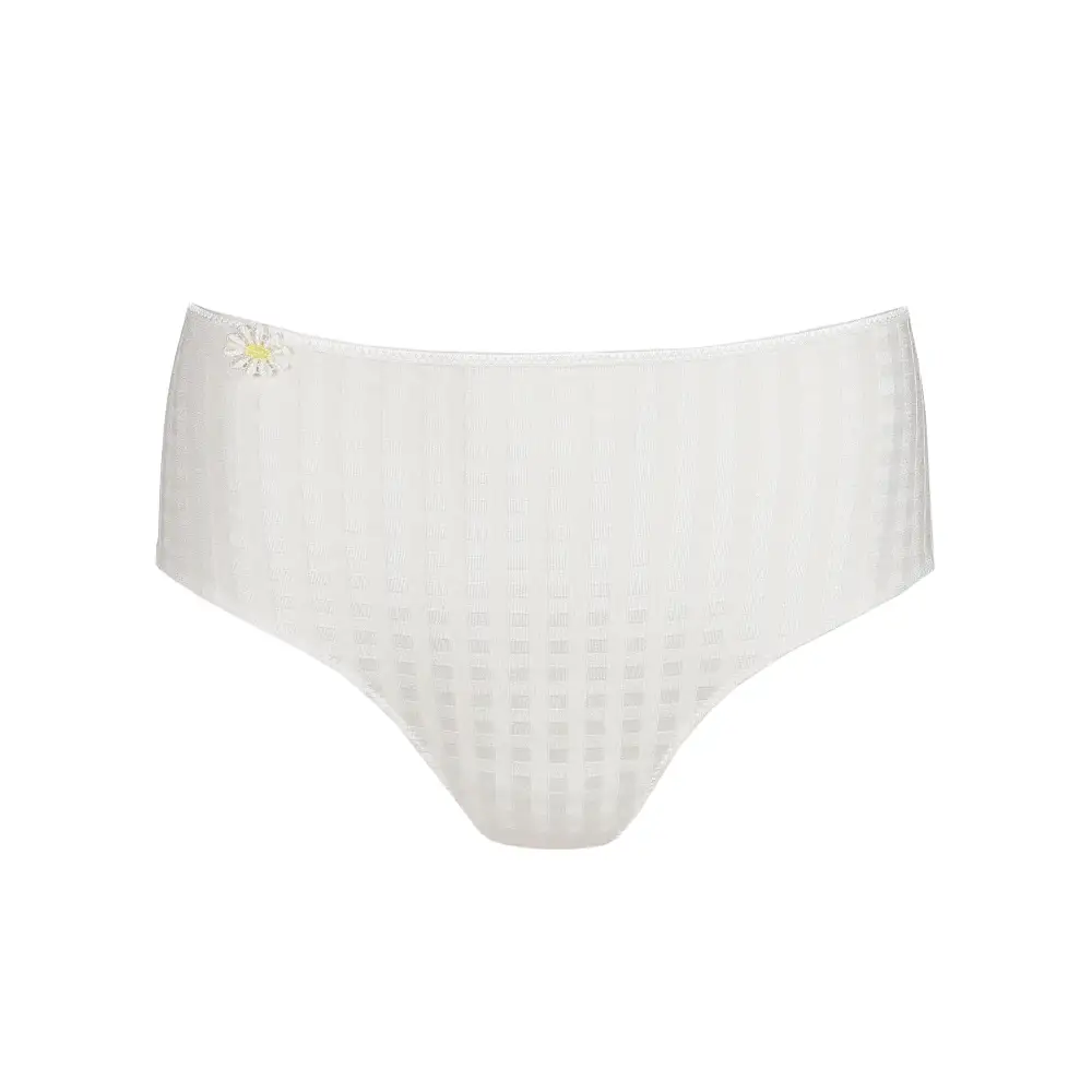 Women's Full Coverage Elastic Waistband Cotton Gusset Floral Embroidery Cotton Checkered Retro Detail Soft Fabric Stretch Fit Brief Panty