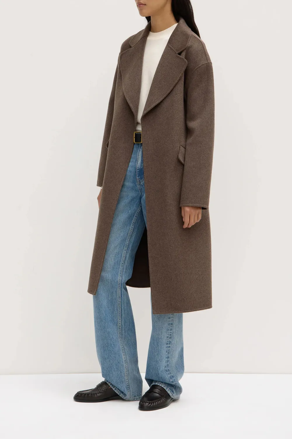 Shoulder Down Single Breasted Coat
