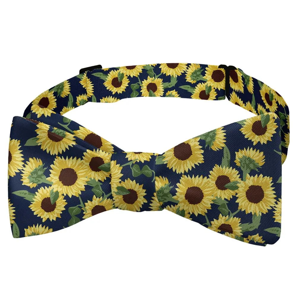 Sunflower Floral Motif Bow Tie