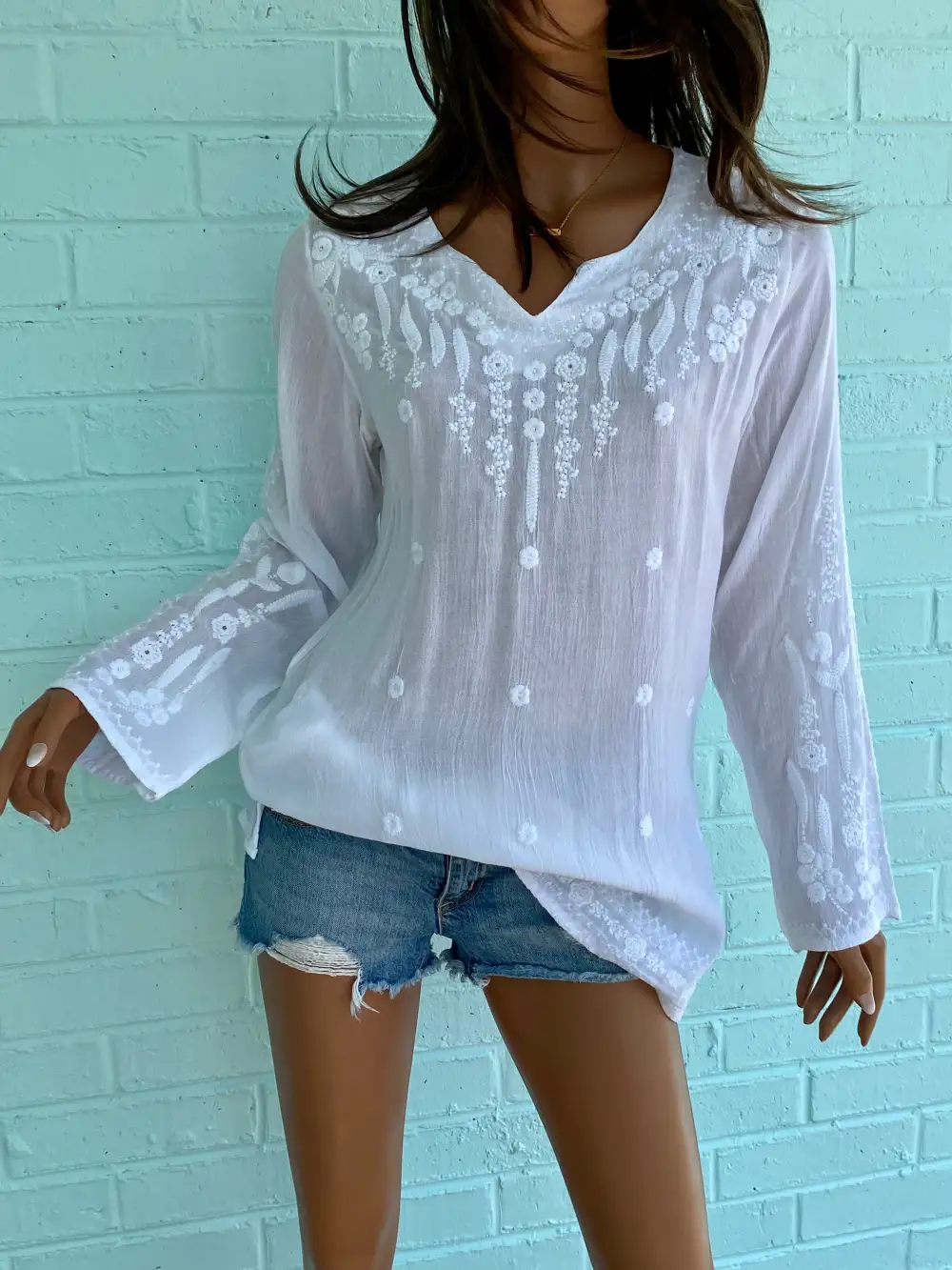 Relaxed Embroidered Top