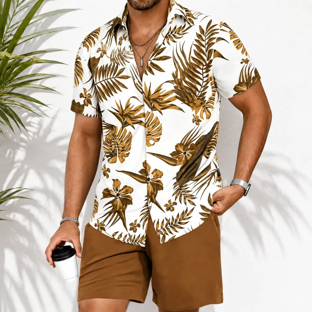 Tropical Palm Print Resort Set