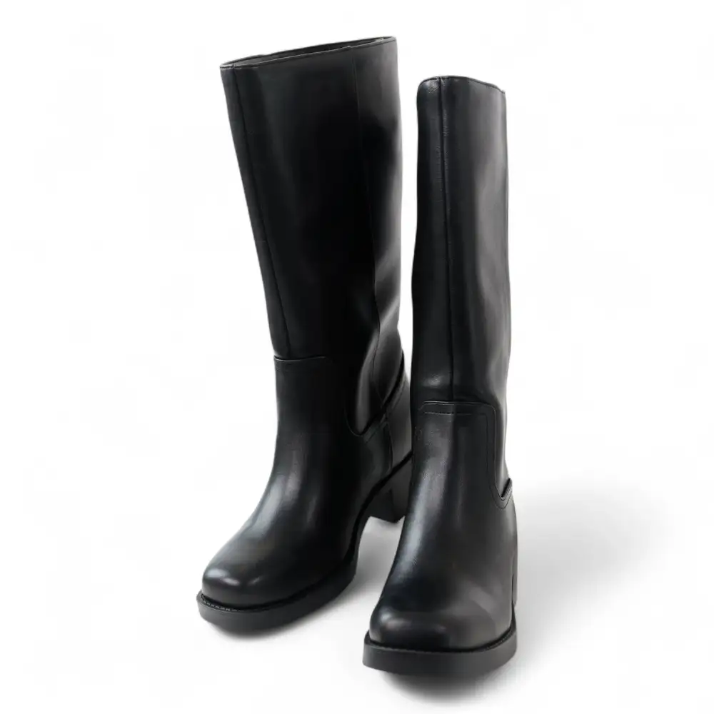 Belvin Square Toe Block Heel Tall Boot
