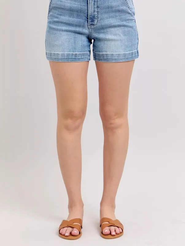 Mid-Rise Denim Shorts