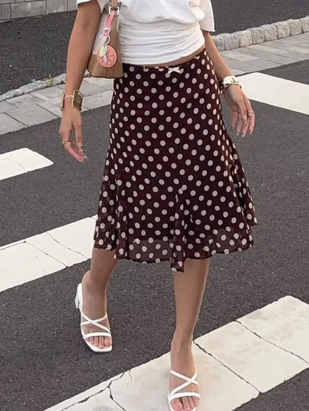 Polka Dot Midi Skirt