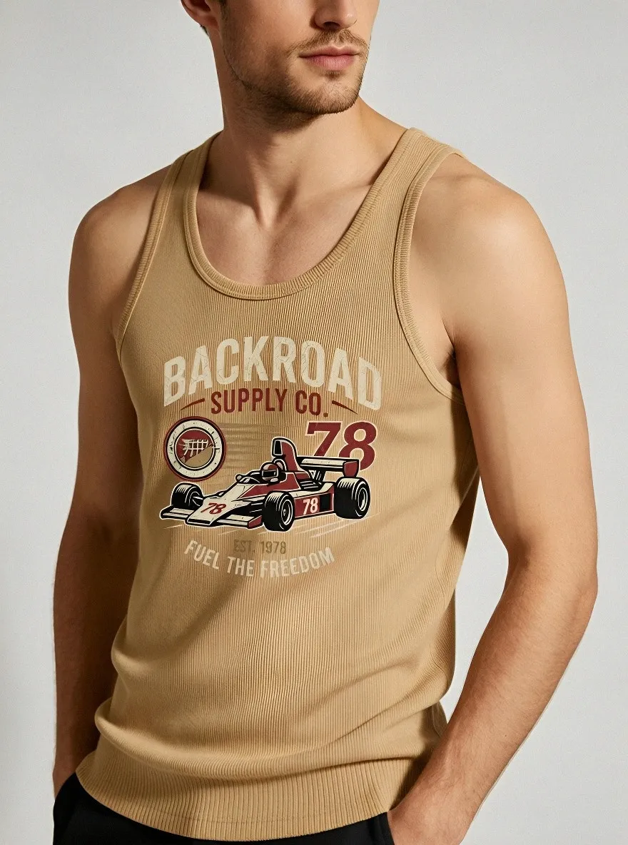 Men's Vintage Racing Car 78 Printed Tank Top