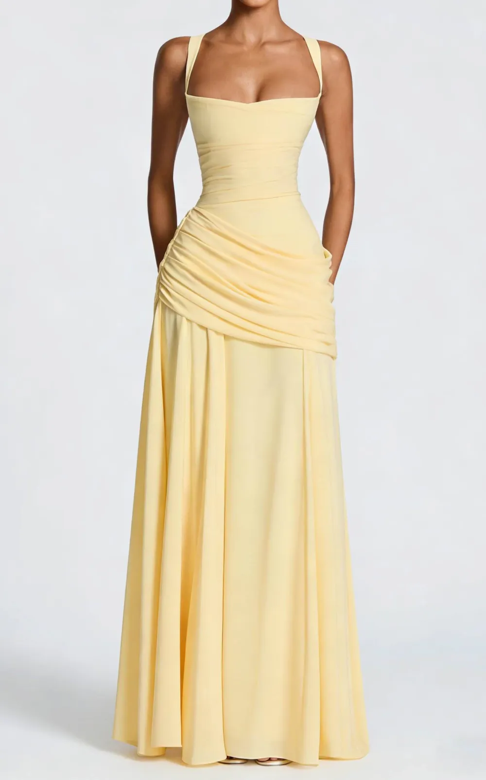Sling Pleated Maxi Dress