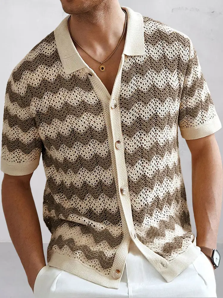 Jacquard Open Stitch Shirt