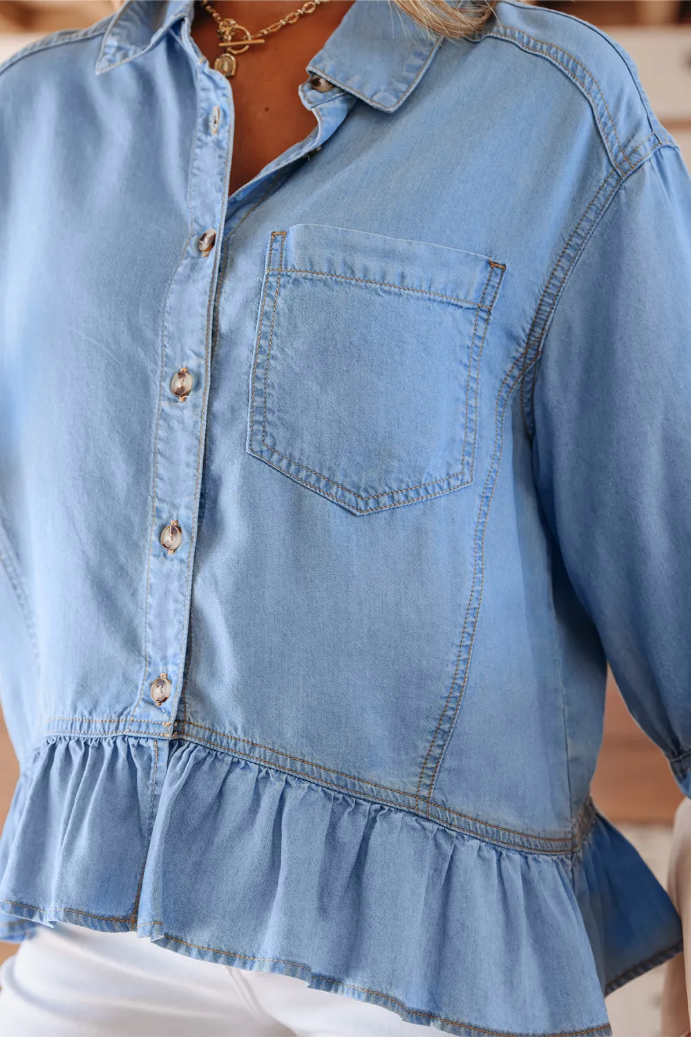Beau Blue Half Sleeve Button Shirt