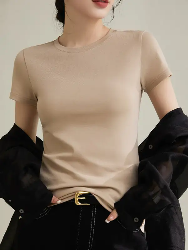 Short Sleeve Slim Fit Round Neck T-Shirt