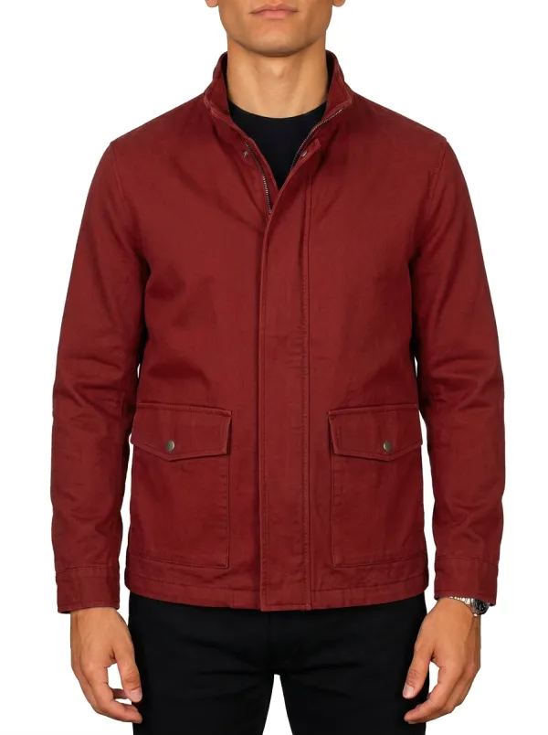 Men's Casual Outdoor Grey Stand Collar Utility Jacket