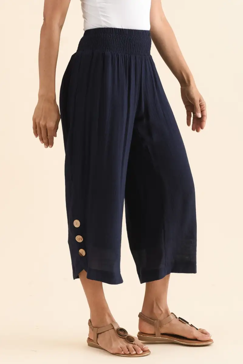 Wide Leg Mid Rise Pants