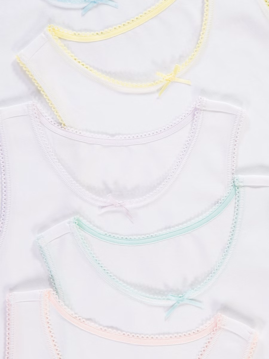 White Bow Front Vests 5 Pack detail 1