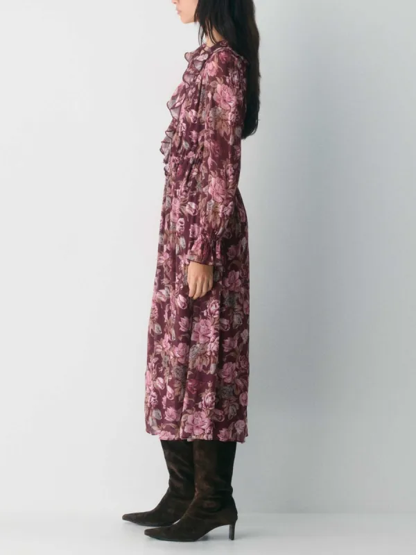 Floral V-Neck Midi Dress