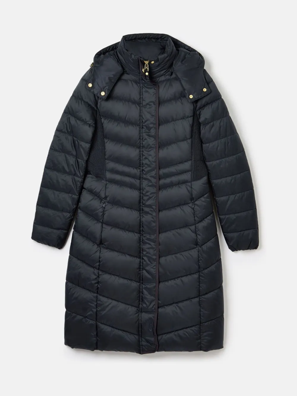 Navy Blue Showerproof Longline Padded Coat