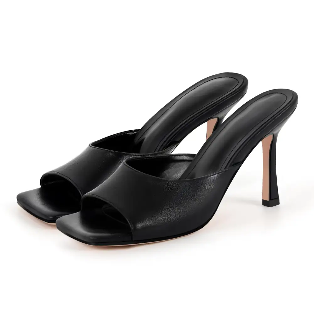 Square Toe Stiletto Mule Sandals