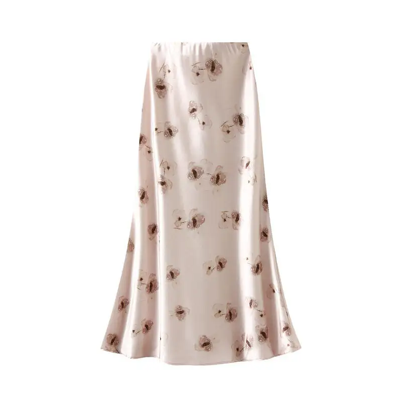 Heritage Satin Print Mermaid Skirt