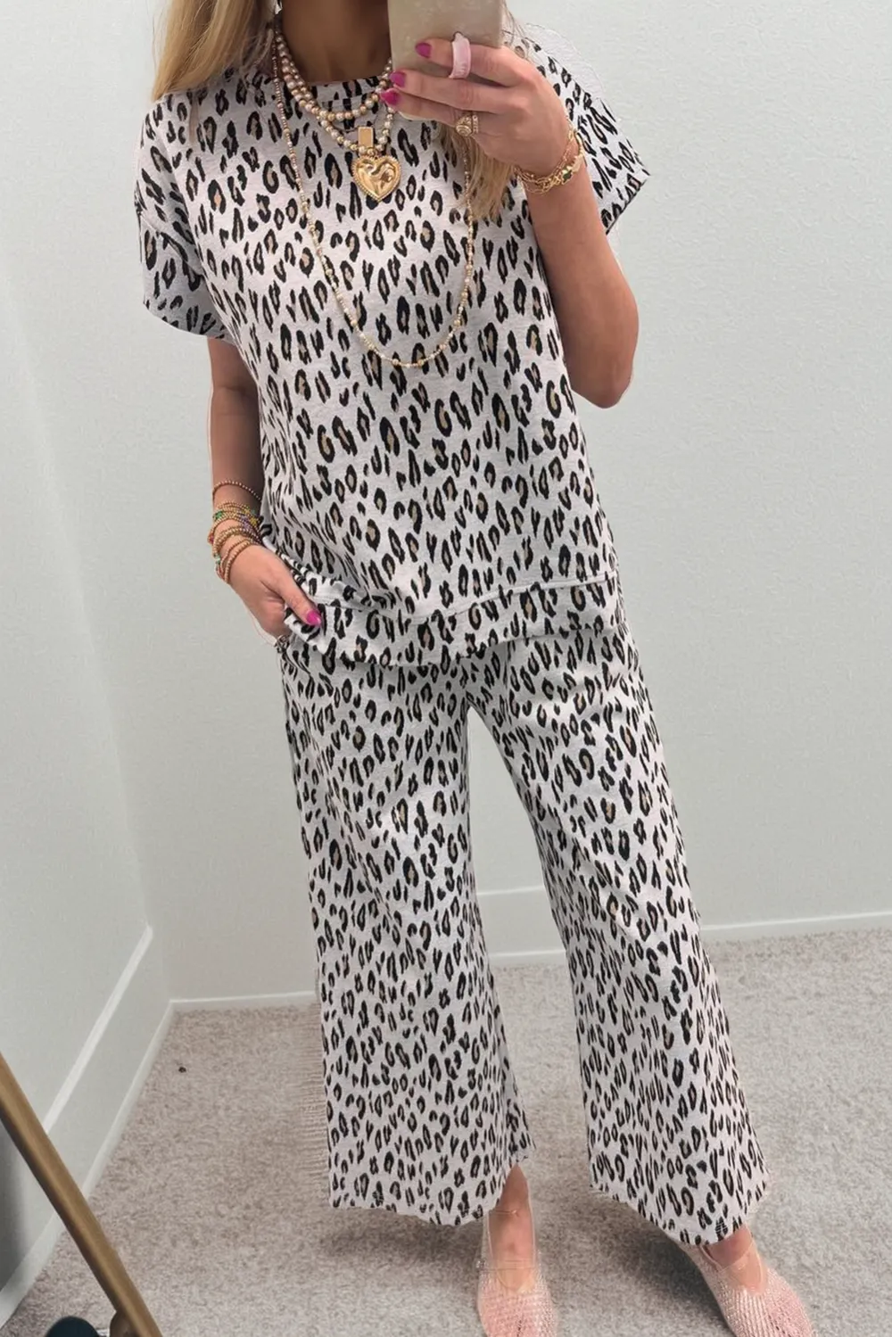 Print Pants Soft Pants Lounge Set Look