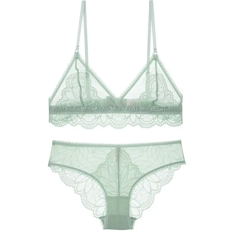 Ruffle Floral Lace Lingerie Set