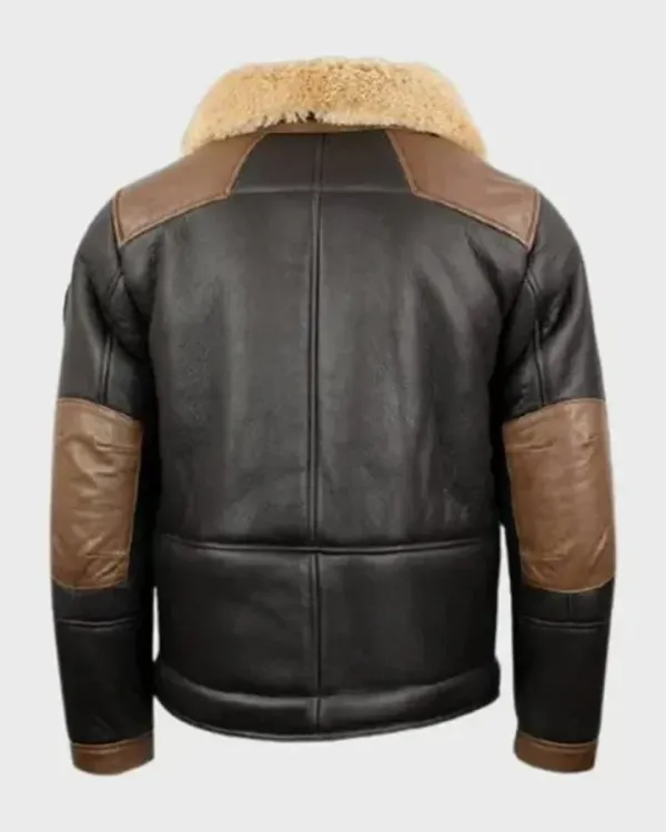 Bomber Shearling Sheepskin Fur Collar Jacket