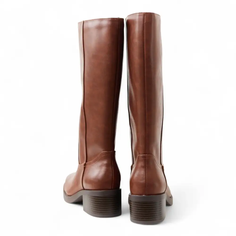 Belvin Square Toe Block Heel Tall Boot