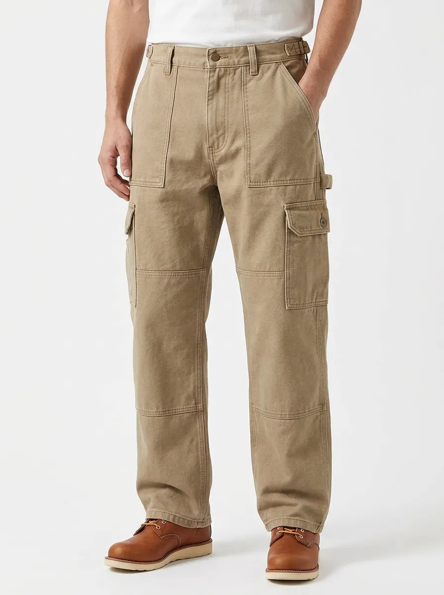 Men's Relaxed Canvas Workwear Cargo Pants