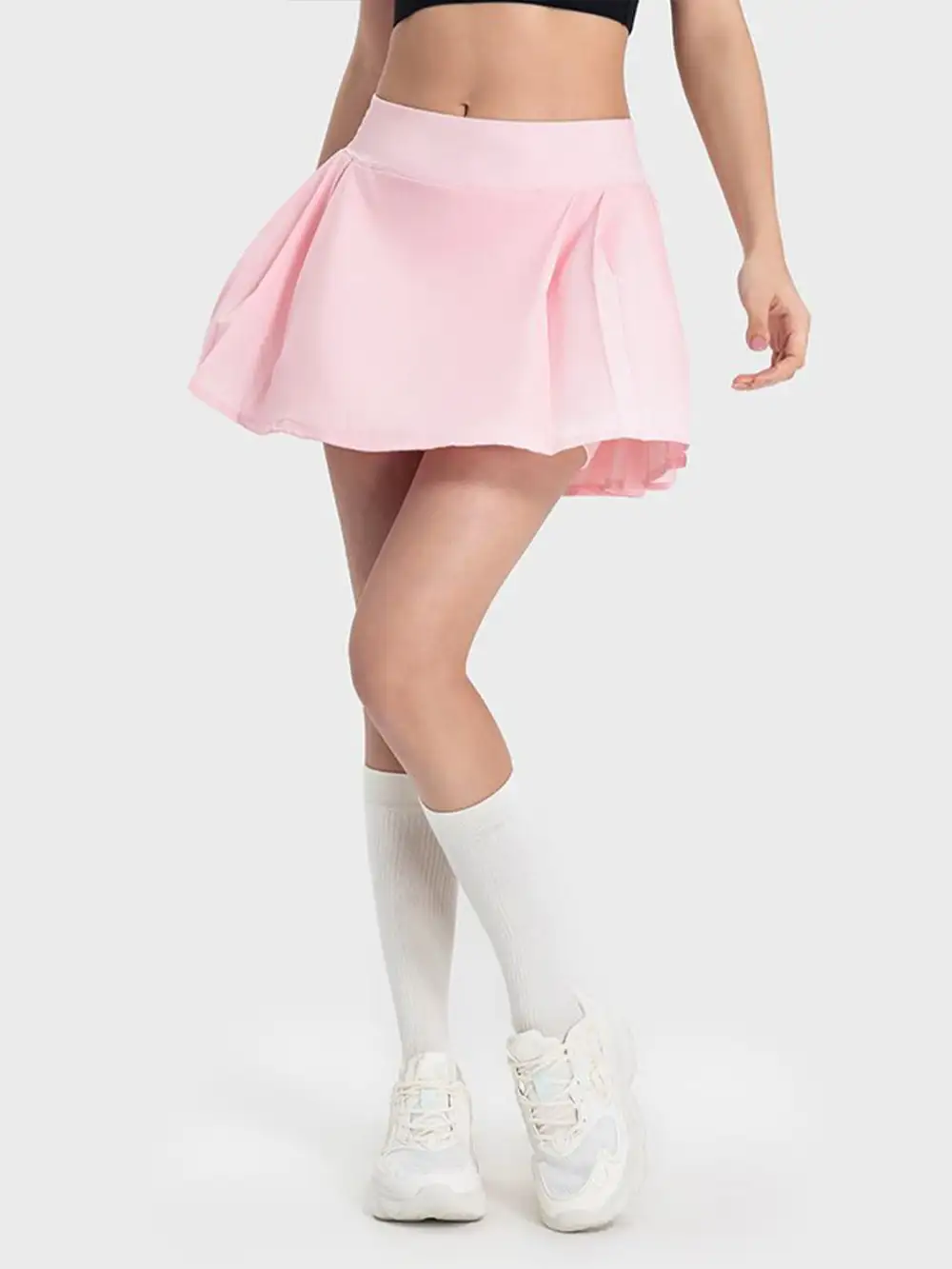 Textured Pleated Detail Skirt