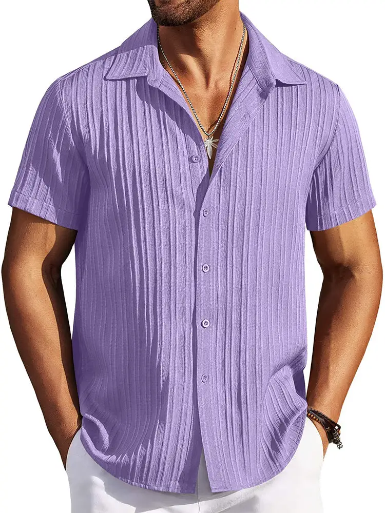 Clean Placket Textured Woven Shirt