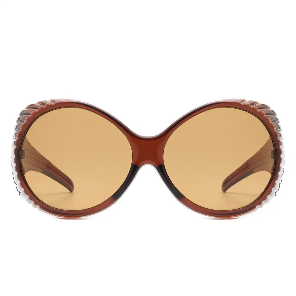 Round Wraparound Frame Sunglasses