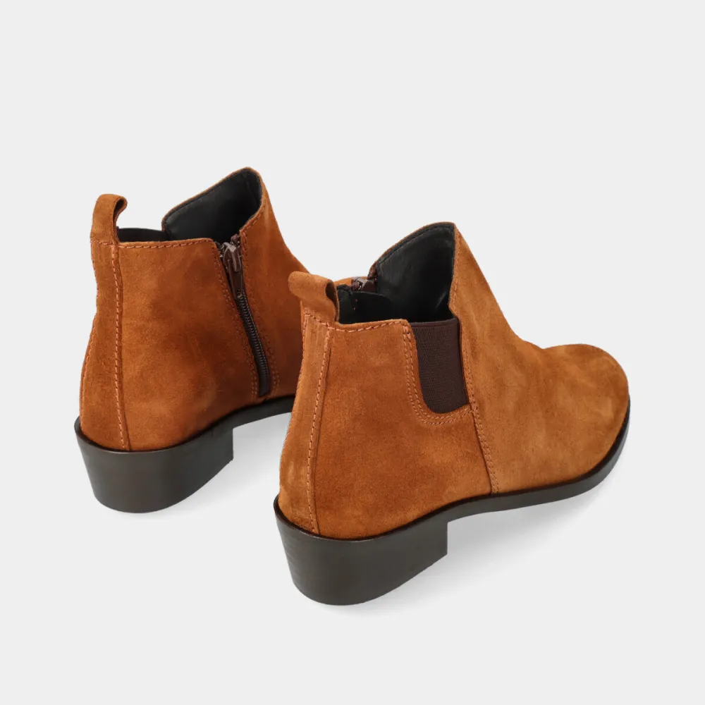 Suede Comfort Zip Elastic Ankle Boots