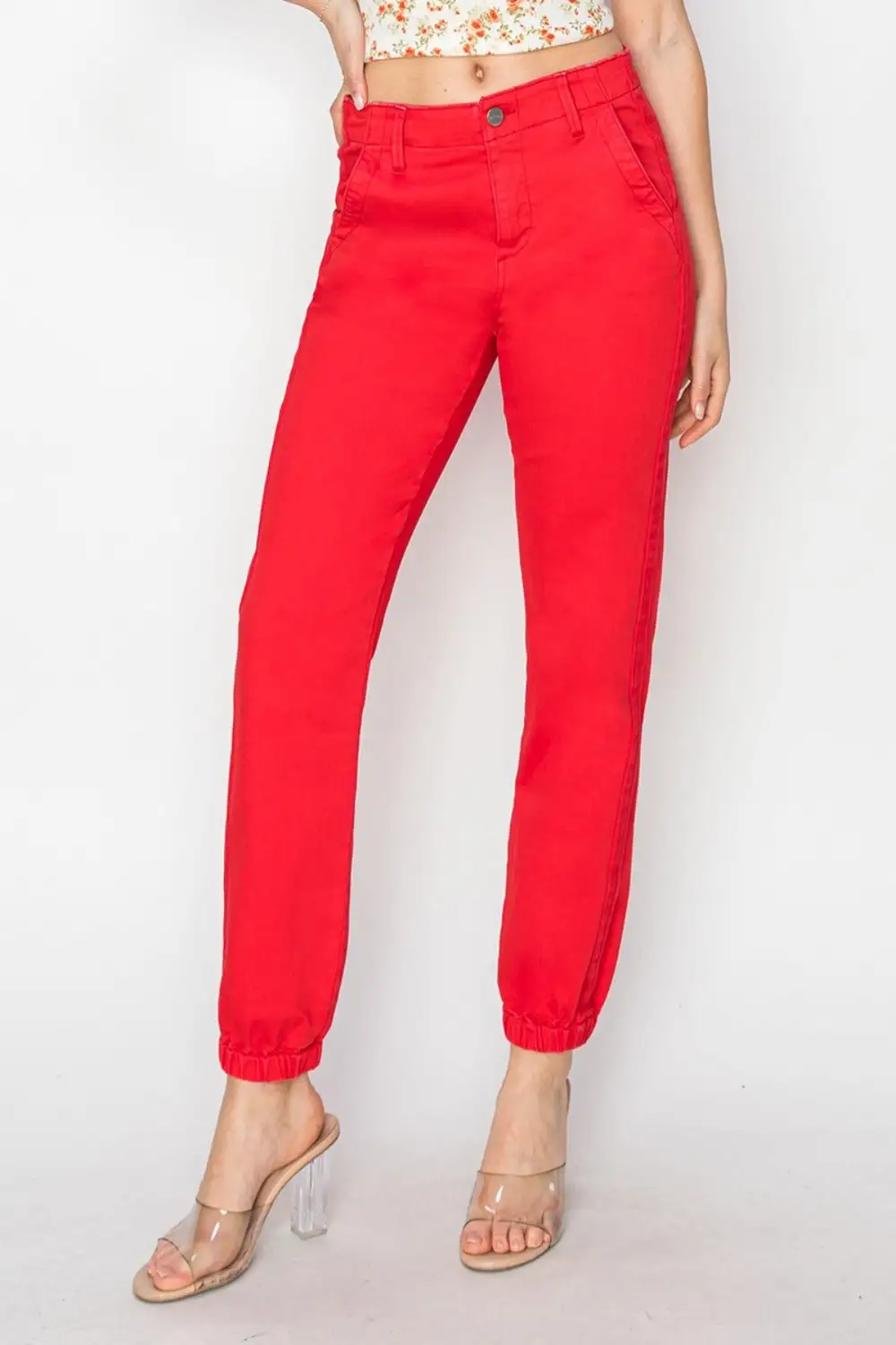 High Waisted Jogger Denim Jeans
