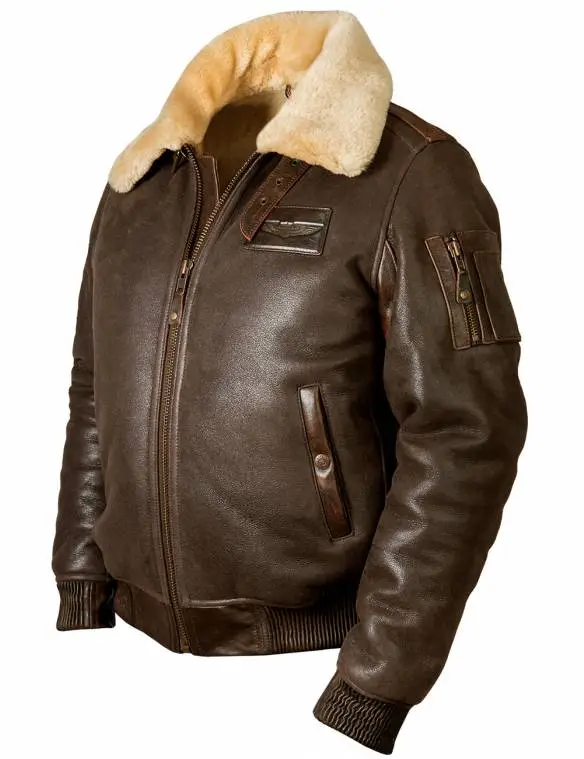 Pocket Front Faux Leather Bomber Jacket