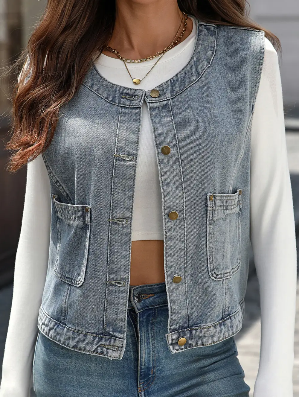 Denim Vest Sleeveless Tank Top