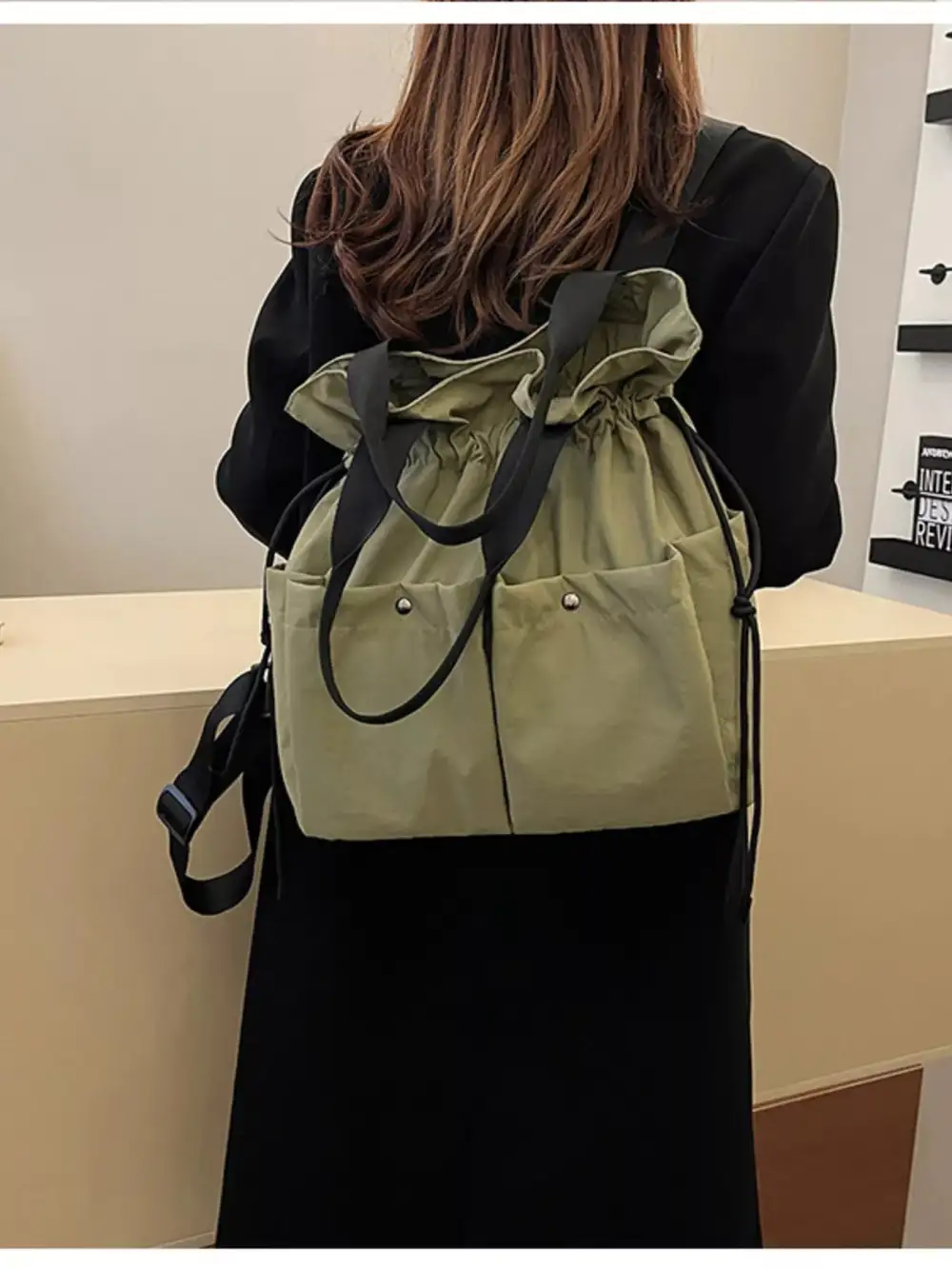 Drawstring Closure Lightweight Backpack Bag