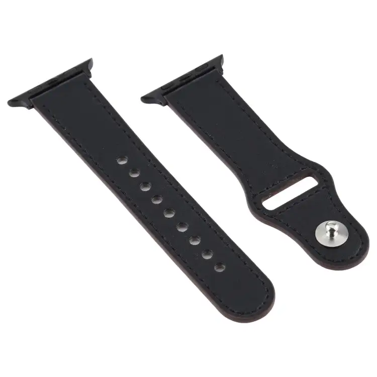 Buckle Leather Strap Watch Band for Watch 3 / 2 / 1 Generation 42 mm - Black
