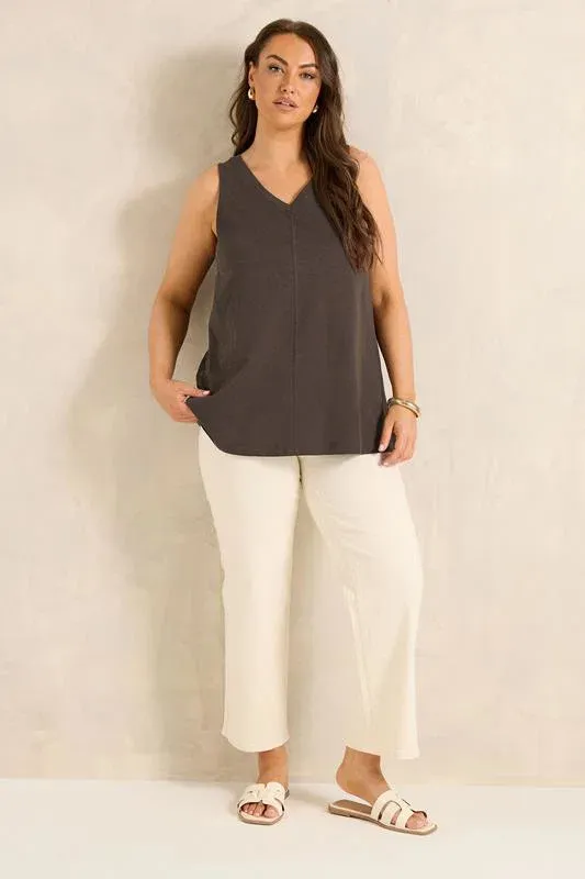 Chocolate Brown Premium Cotton Vest Top