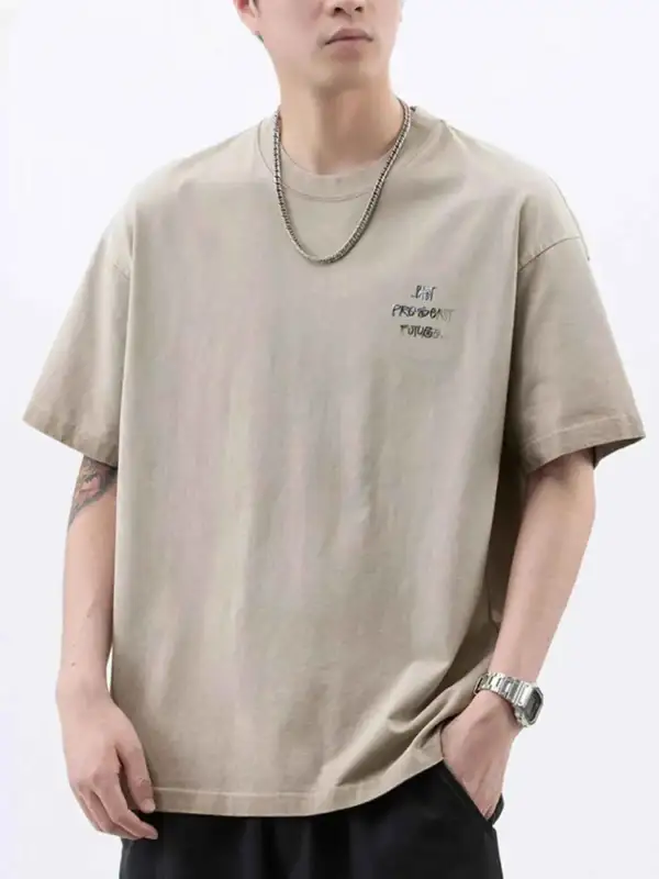 Oversized Round Neck Letter Graphic T-Shirt