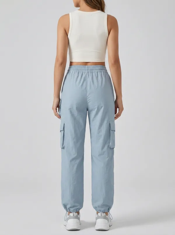 Drawstring Elastic-Waist Breathable Breathable Cargo Pants