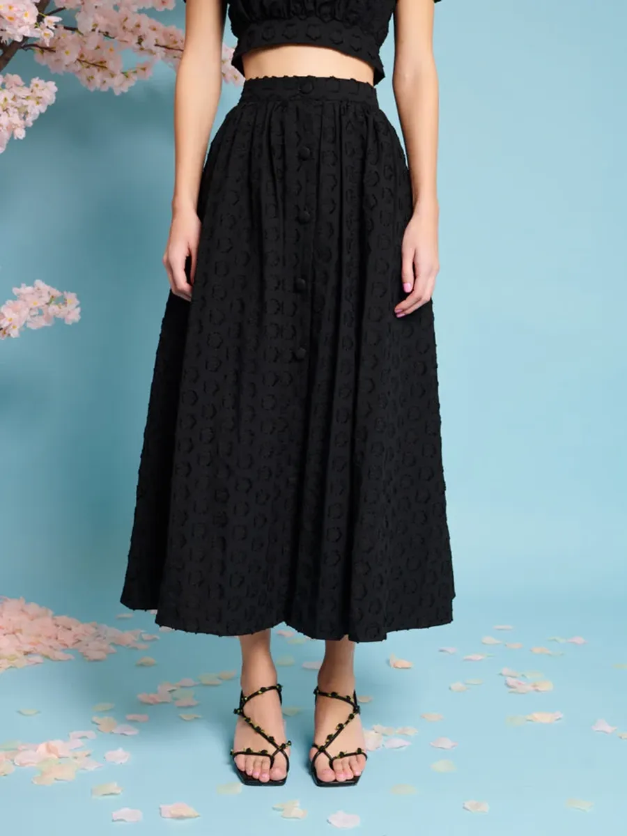 Soft Fabrics Jacquard Midi Skirt