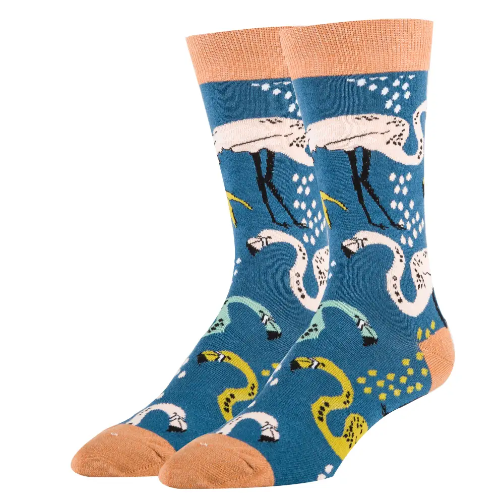 Cotton Blend Tropical Motif Crew Socks