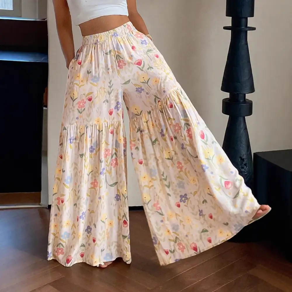 Women's High Waist Wide Leg Loose Fit Slim Fit Pants
