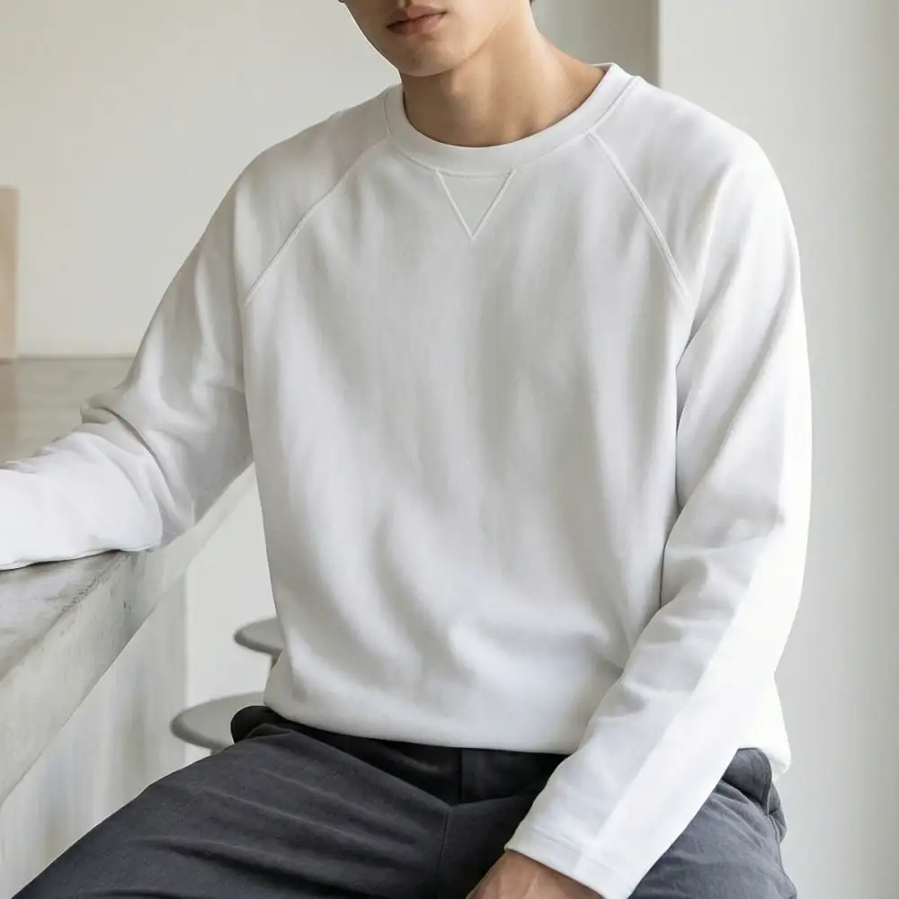 Inverted Triangle Solid Long Sleeve T-Shirt