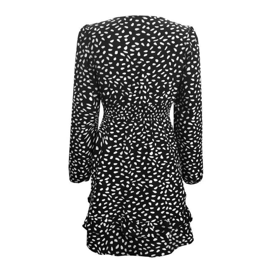 Ruffle Trim Smocked Mini Dress