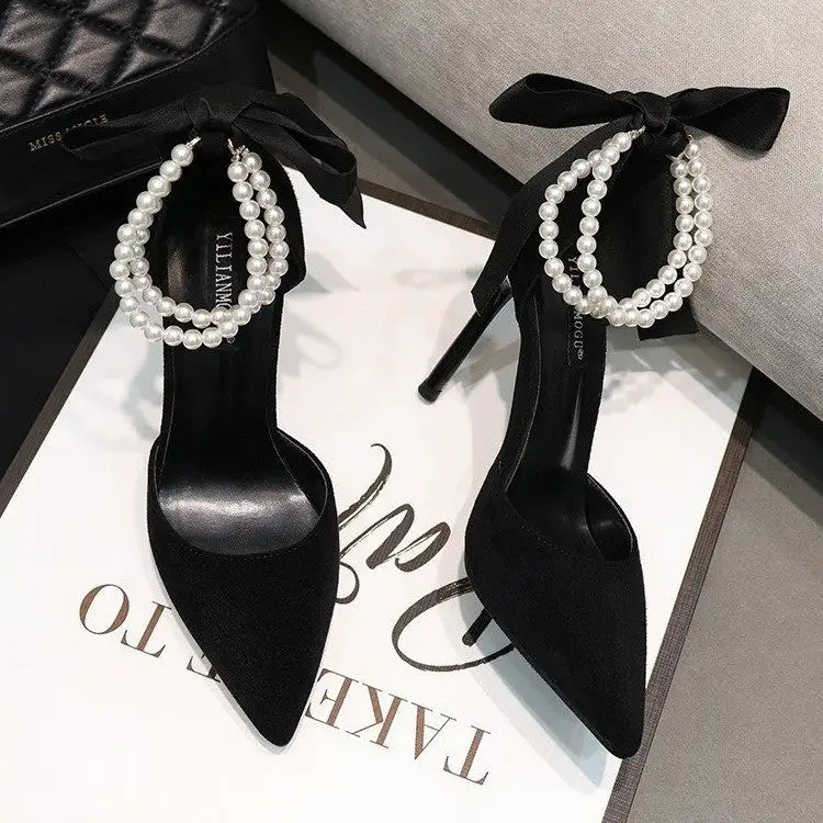 Pearl Detail Stiletto Heels