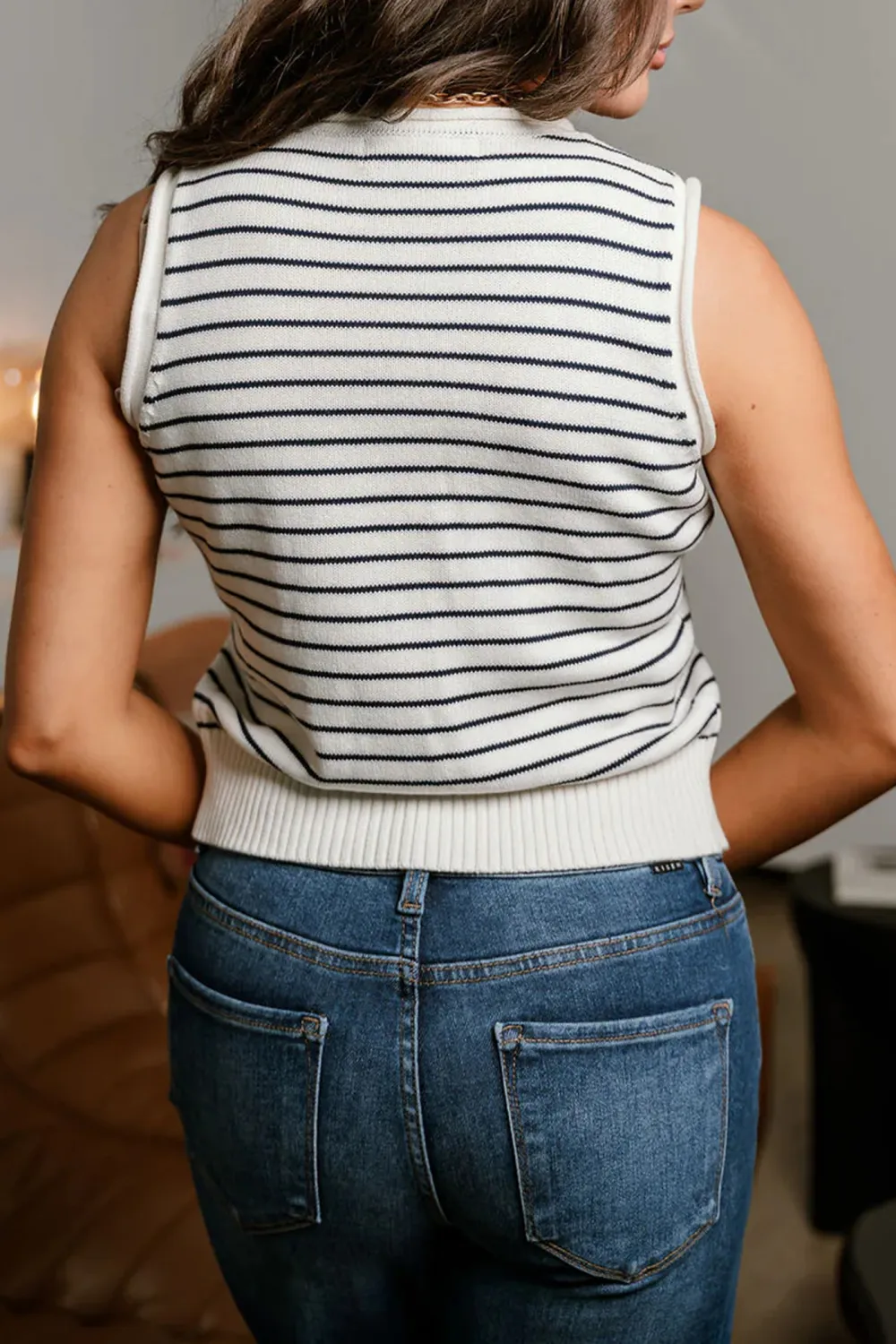 Striped Button Up Tank