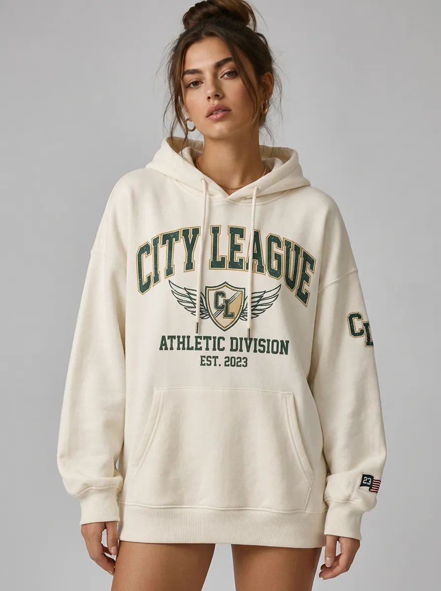 Women's City League Athletic Division Winged Shield Printed Hoodie
