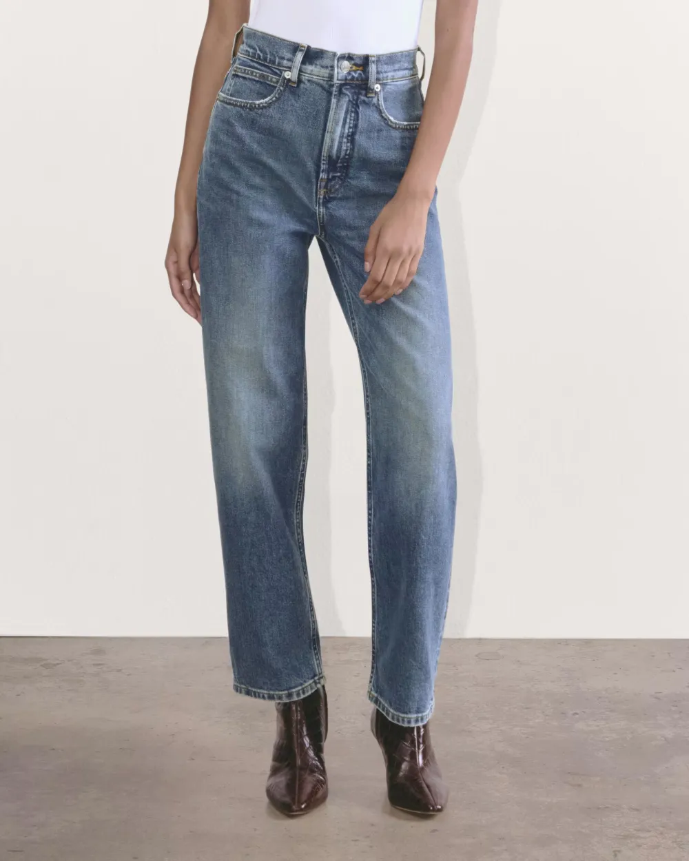 Straight-Leg High-Waisted Jeans