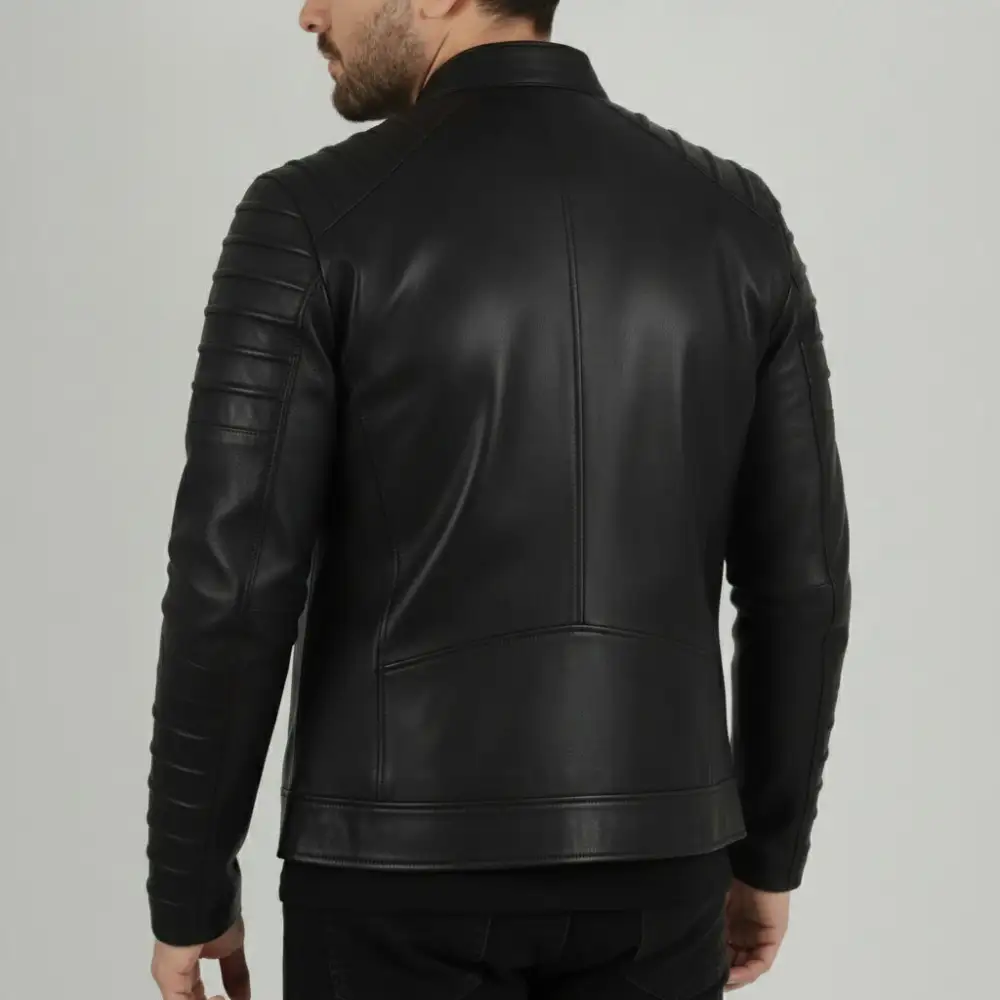 Classic Lambskin Biker Motorcycle Quilted Jacket