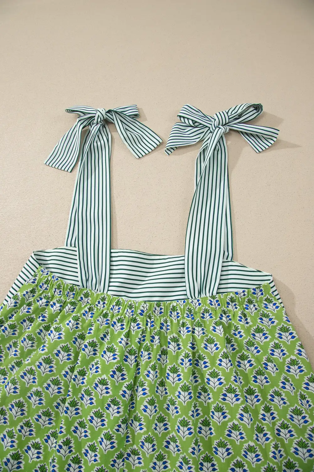 Refined Floral-Print Striped Tank Top